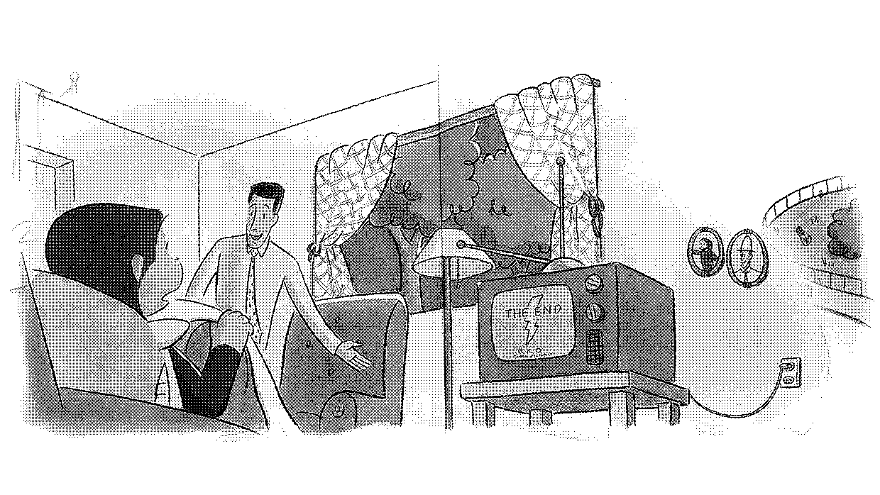 Animated comparison showing the dream scene dissolving into the living-room scene in Curious George's Dream